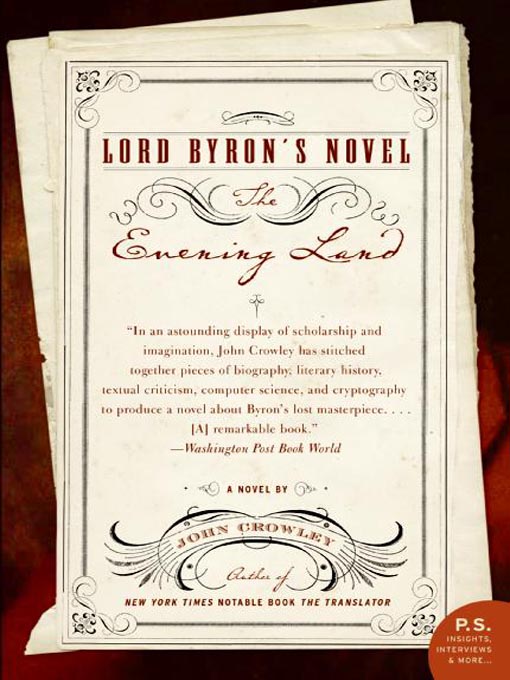 Title details for Lord Byron's Novel by John Crowley - Wait list